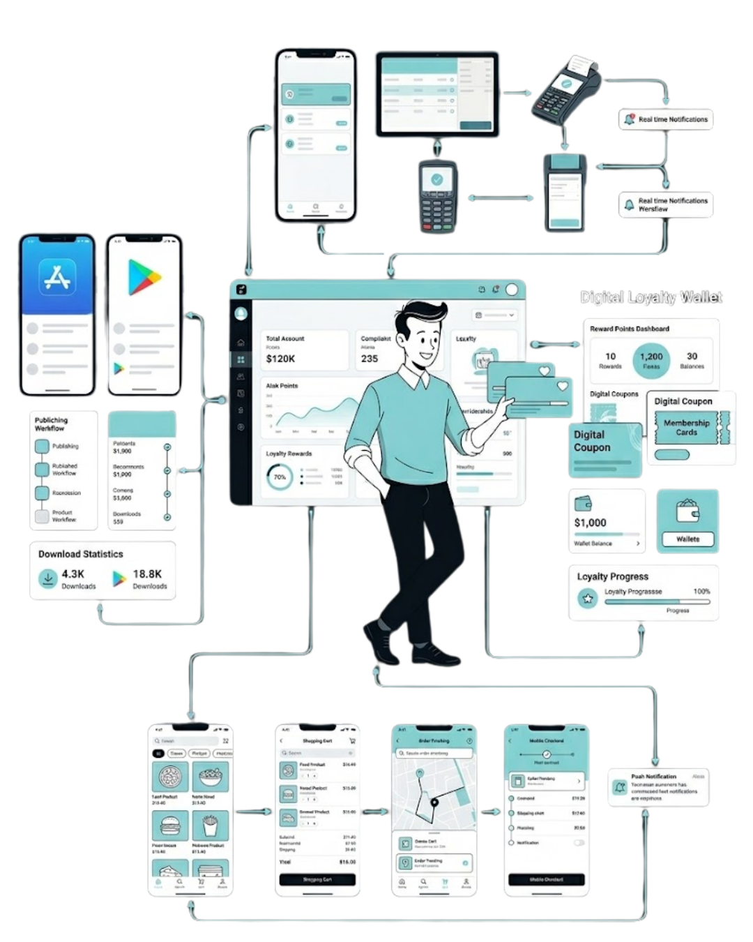 Custom Mobile Applications Mockup